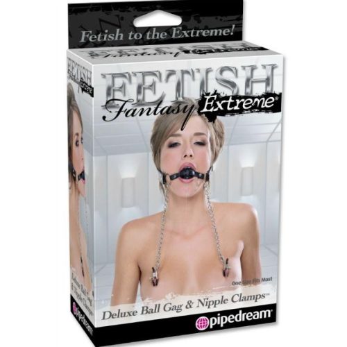 FETISH FANTASY® – DELUXE BALL GAG & NIPPLE CLAMPS - Image 1