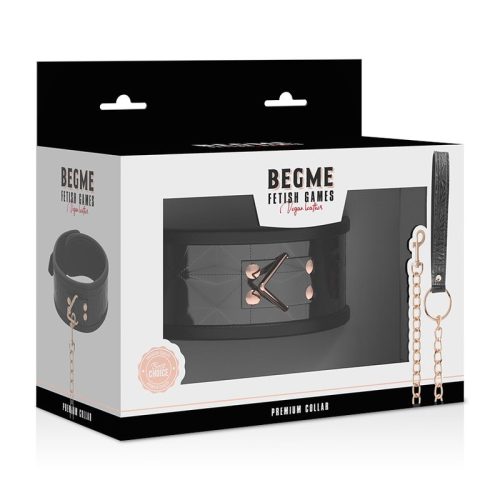 BEGME FETISH® – PREMIUM COLLAR w/ LEASH (black edition) - Image 2