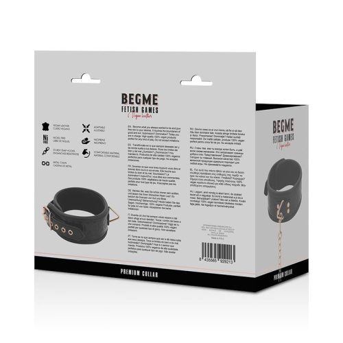 BEGME FETISH® – PREMIUM COLLAR w/ LEASH (black edition) - Image 3