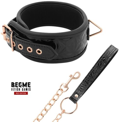 BEGME FETISH® – PREMIUM COLLAR w/ LEASH (black edition) - Image 1