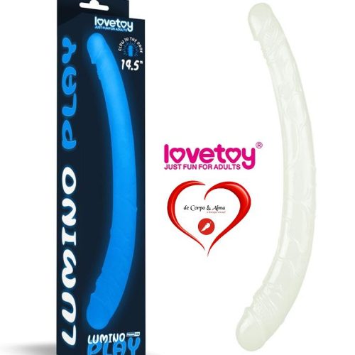 LOVETOY® – JELLY BLUE LUMINO DOUBLE DILDO - Image 1