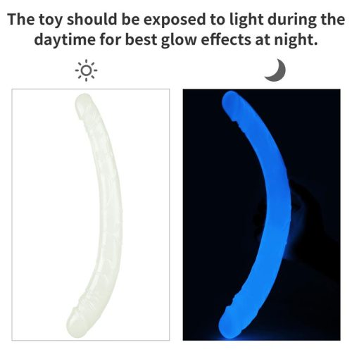 LOVETOY® – JELLY BLUE LUMINO DOUBLE DILDO - Image 2