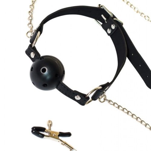 LOLA® – PARTY HARD BALL GAG w/ NIPPLE CLAMPS - Image 4