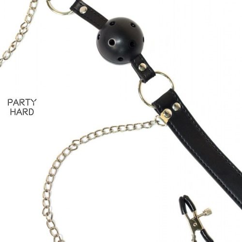 LOLA® – PARTY HARD BALL GAG w/ NIPPLE CLAMPS - Image 5