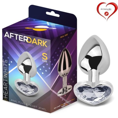 AFTERDARK® – METAL ANAL PLUG WHITE HEART - Image 1