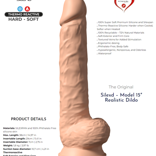 SILEXD® – THERMO-REACTIVE 15" DILDO - Image 1