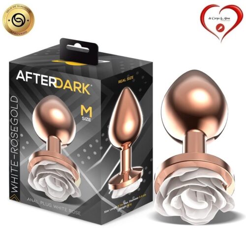 AFTERDARK® – SILVER GOLD ROSE METAL ANAL PLUG - Image 4