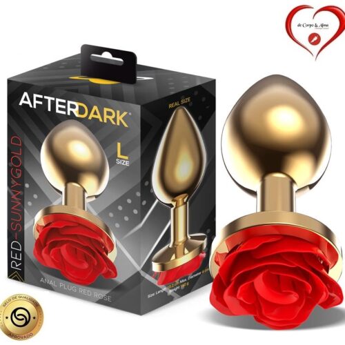 AFTERDARK® – SUNNY GOLD RED ROSE METAL ANAL PLUG - Image 4