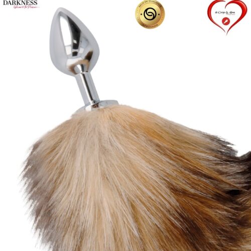 DARKNESS® – FURRY TAIL BUTT PLUG (brown & silver) - Image 3