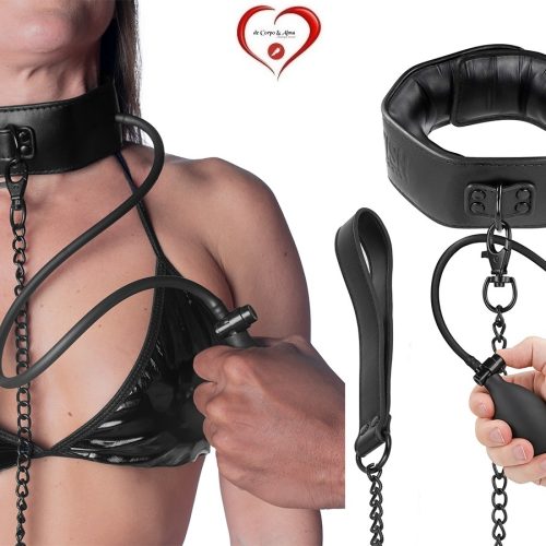 FETISH SUBMISSIVE® – INFLATABLE STRANGLING COLLAR w/ LEASH - Image 4