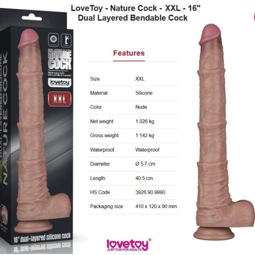 LOVETOY® – NATURE COCK XXL - BIG DICK (16"dual density) - Image 1